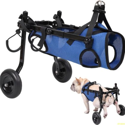 ATUBAN Adjustable Small Dog Wheelchair – Mobility Aid for Disabled Pets (8-20 Pounds)